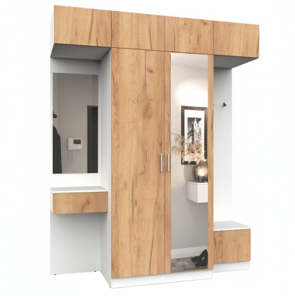 Набор мебели для прихожей "Марсель-260" МР 01-260 В2490 Ш2000 Г580 (ЛДСП Дуб крафт золотой)